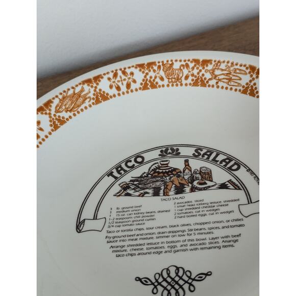 Vintage Royal China Co. Garden Classics TACO SALAD Serving Bowl Made In USA - Picture 5 of 9